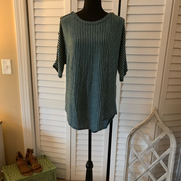❌SOLD❌ Kim & Cami Teal & White Stripe Womens Top 1X NWOT - Picture 11 of 15